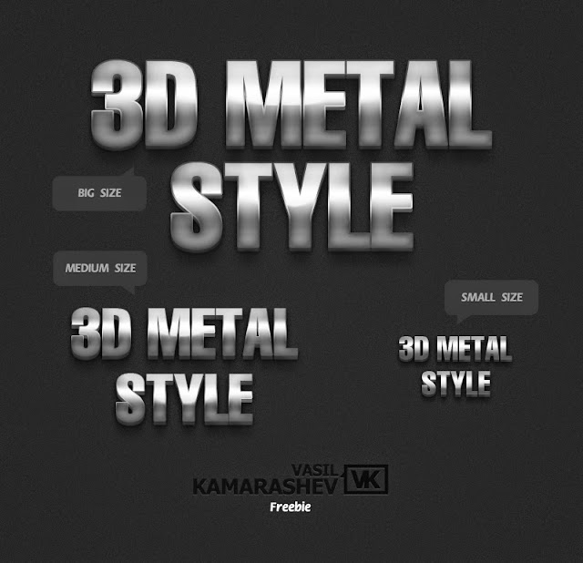 3D Metal Text Style