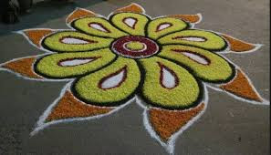 Simple Rangoli Designs With Flowers