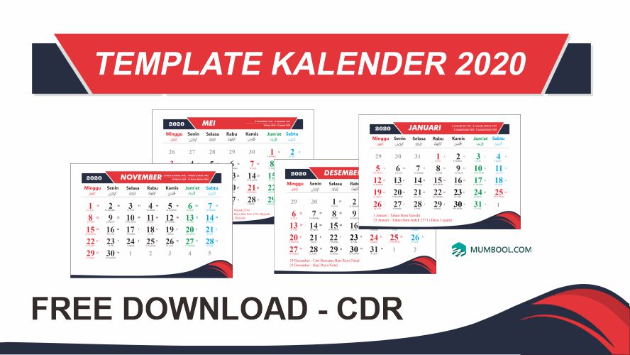 Download Template  Kalender  2021  CDR  GRATIS Blogger Muda