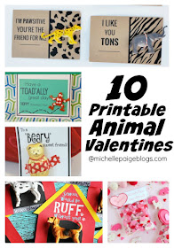 10 Printable Animal Valentines @michellepaigeblogs.com