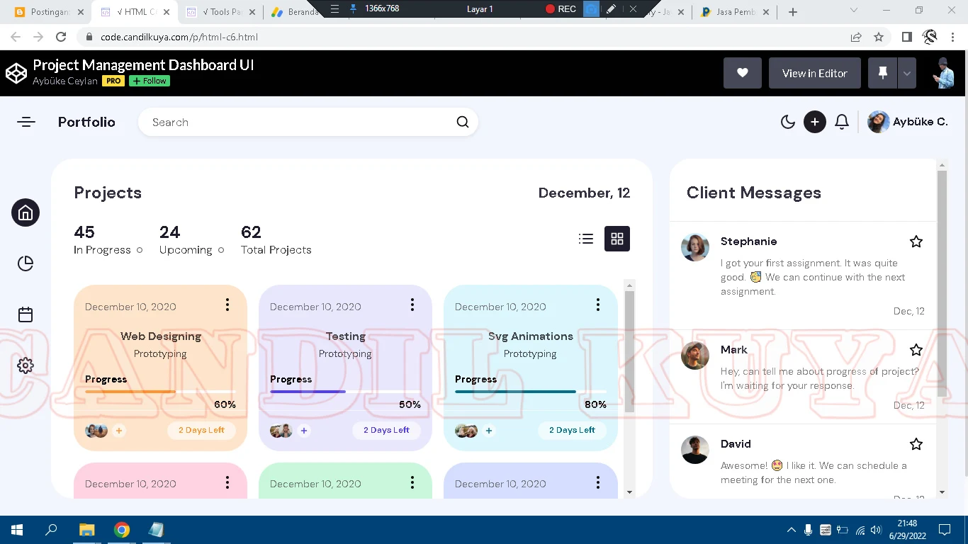 Project Manajement Dashboard