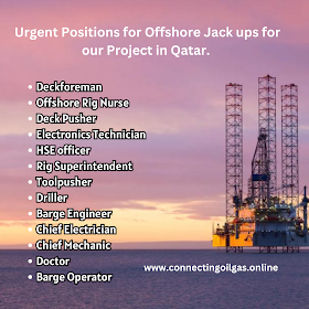  Urgent Positions for Offshore Jack ups for our Project in Qatar.