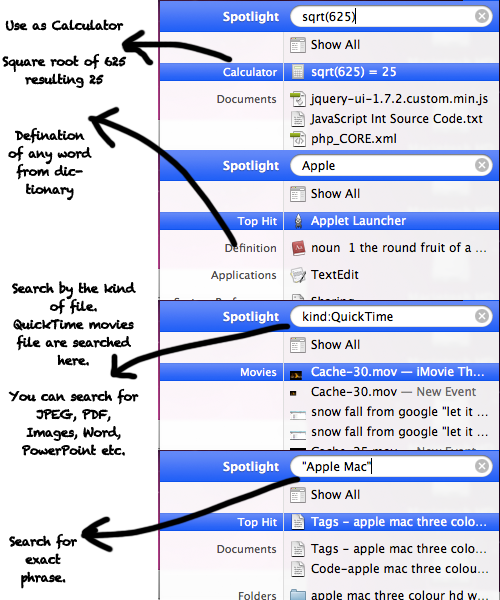 spotlight for many use in mac