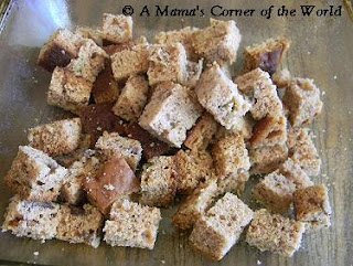 Banana bread cubes for banana bread pudding recipe