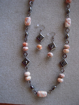 Long Gunmetal Chain and Stone