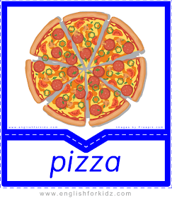 Pizza - English food flashcards for ESL students