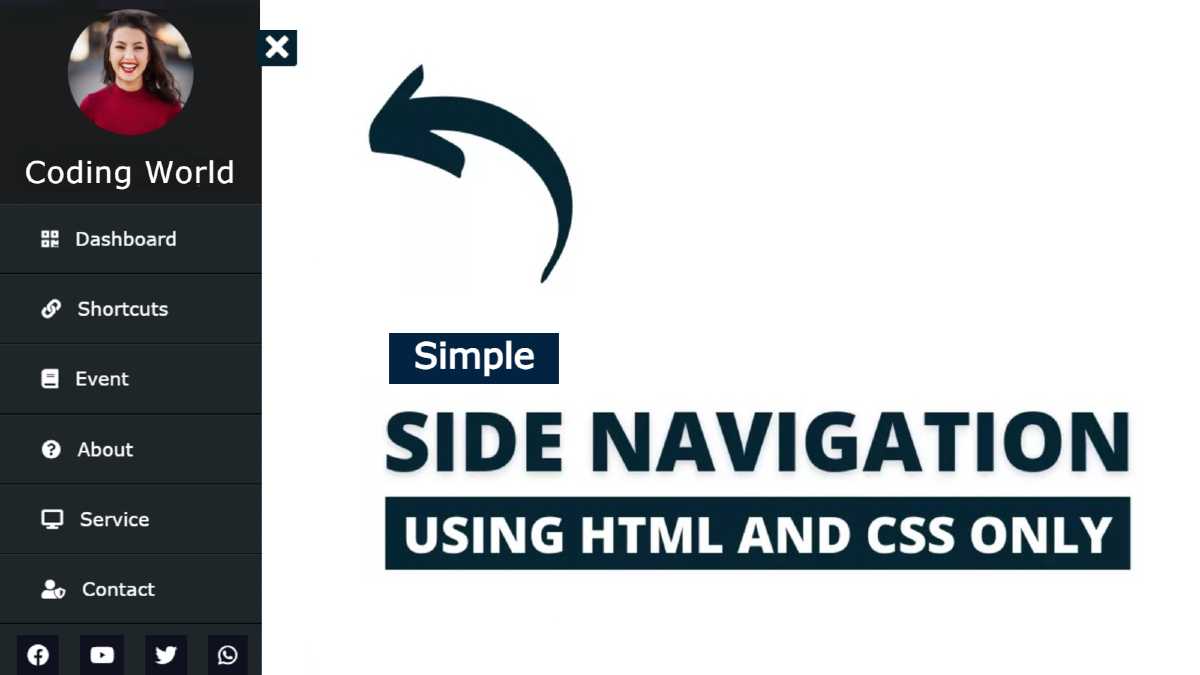 Sidebar Menu using Only HTML and CSS