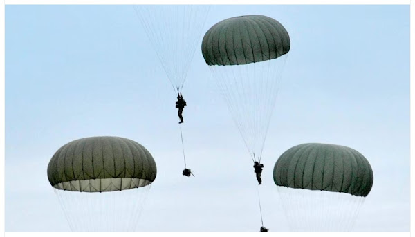 Army Paratroopers Collide and get entagled in Mid-Air