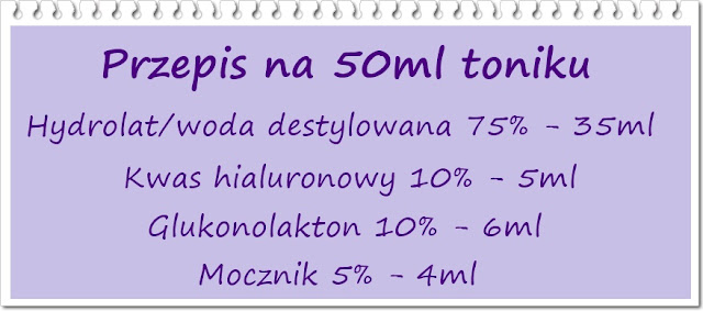 Zrób to sam - tonik z 10% glukonolaktonem i mocznikiem - prosty tonik do ukręcenia w domu :)