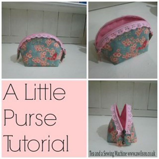 Little Purse with a lace zipper - perfect for a Christmas stocking