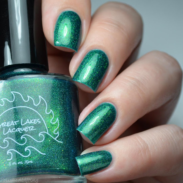 green nail polish with shifting shimmer