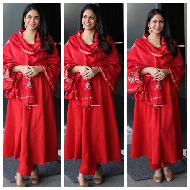 Lavanya Tripati in Red Salwar Kameez