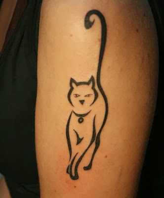 tribal cat tattoo for women