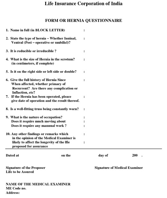 Hernia LIC forms