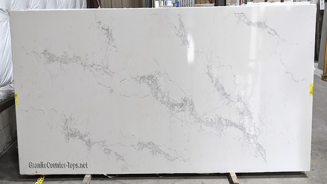 Statuary Maxima white quartz slab for countertop