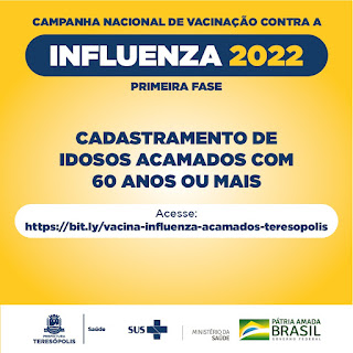 Secretaria de Saúde cadastra idosos acima de 60 anos para vacinação contra Influenza