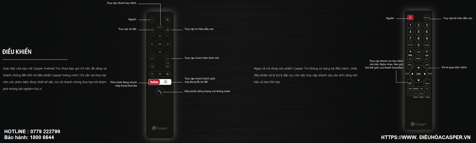 ĐIỀU KHIỂN TIVI CASPER