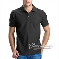 Kaos Polo Shirt Pria Warna Abu Tua