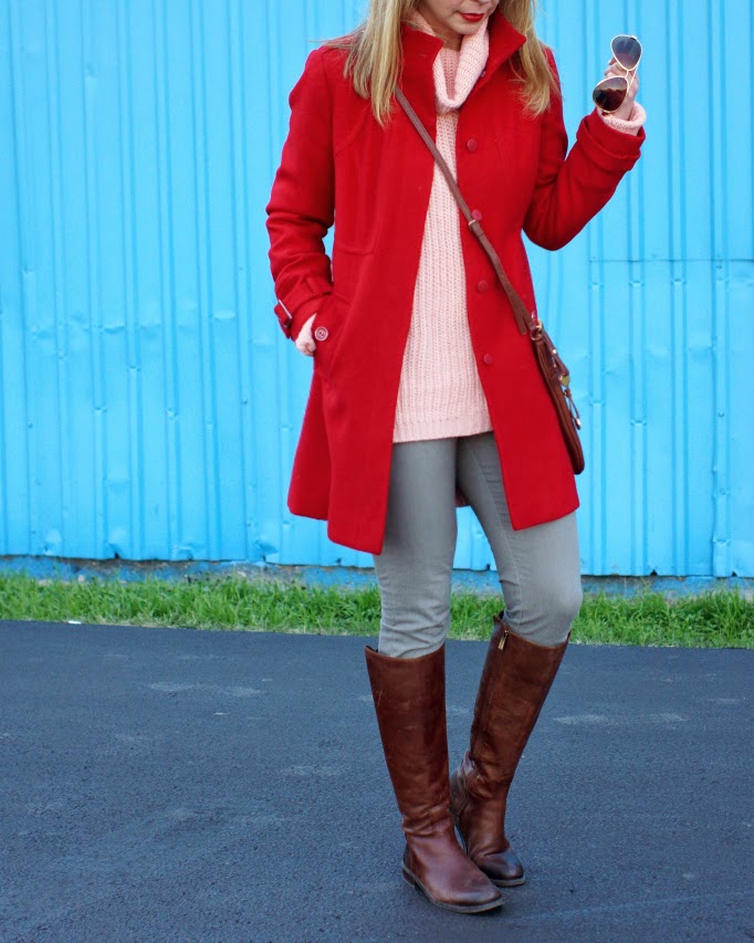 Winter Long Red Coat- Because Shanna Said So