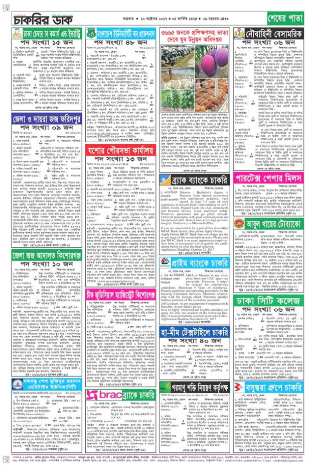 Weekly News Paper Job Circular in October 2017 | Weekly Job Circular 2017. 