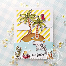 Sunny Studio Stamps: Frilly Frames Stripes Dies Catch A Wave Dies Sending Sunshine Slice Of Summer Summer Themed Cards by Franci Vignoli and Mona Toth