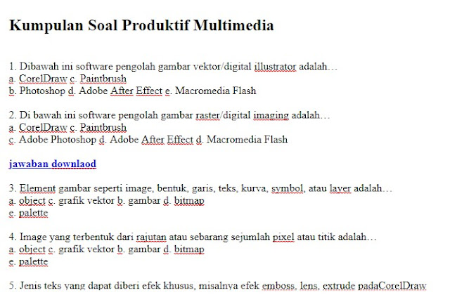 Kumpulan Soal Produktif Multimedia