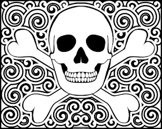 Skull coloring page- available in jpg and transparent png versions