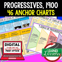 Progressives Anchor Charts, American History Anchor Charts, American History Classroom Decor, American History Bulletin Boards, ESL Activities, ELL Activities, ESS Activities