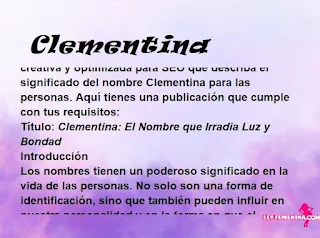 significado del nombre Clementina