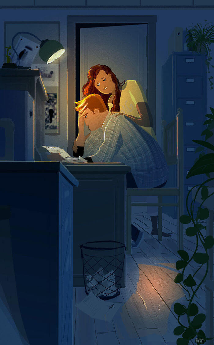 Man Creates Heartwarming Illustrations Of The Everyday Life With His Wife - Being there when he needs you