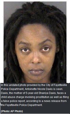 year 5 Antoinette Nicole Davis, shoes  for mother, charged Police olds  with  have the girl's