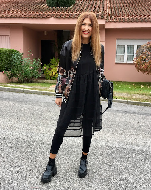 Carmen Hummer, Vestido, Mo&de, Bomber, Mulec, street style, look of the day, black, dress, blog de moda, estilista, personal shopper, shopping day