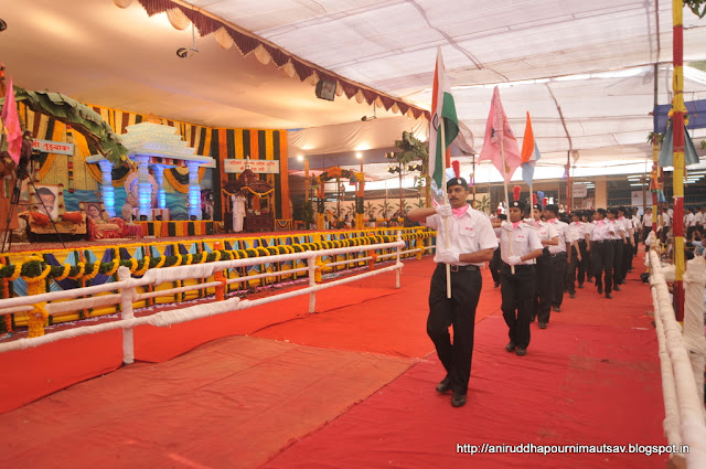 Shraddhavan DMV's performing Aniruddha Parade on Aniruddha Pournima Utsav at Shree Harigurugram, Bandra