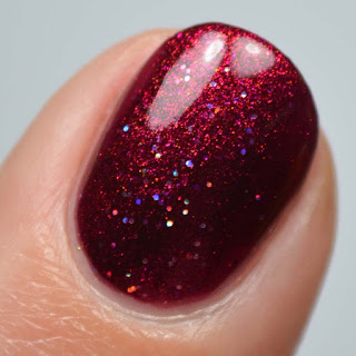 red shimmer nail polish