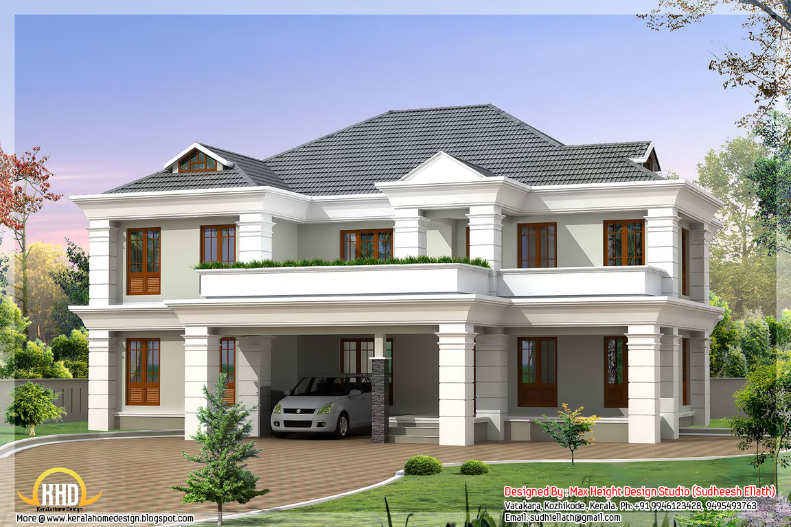 Four India style house designs - Kerala home design and floor plans