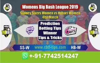 Who will win Today WBBL 2019, 41st Match Hobart vs Sixer, WBBL T20 2019