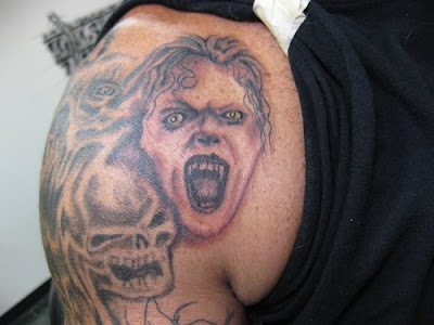 Talk about an extreme vampire tattoo this one definitely is 