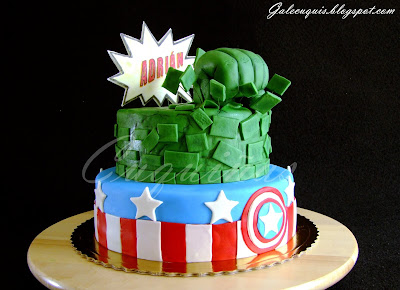 Tarta de Hulk Capitán América