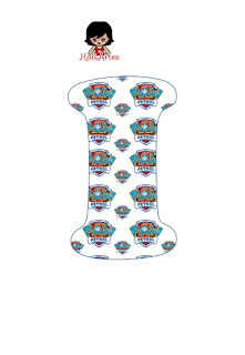 Abecedario con el Escudo de Paw Patrol. Alphabet with Paw Patrol Shield. 