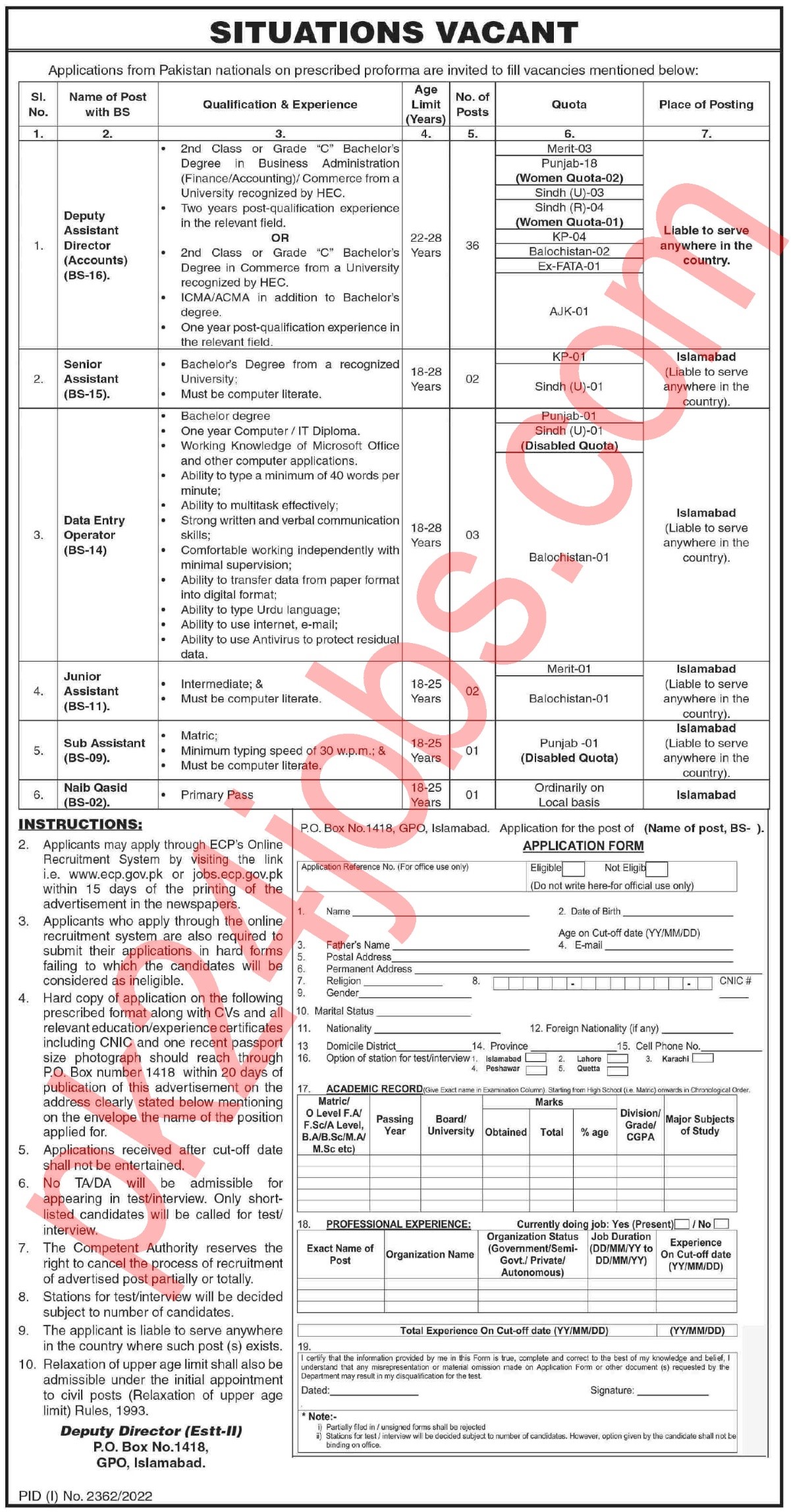 ECP Jobs 2022 – Government Jobs 2022