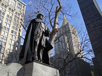 New York Statues Sport Cloaks To Promote NBC's The Cape Seen On lolpicturegallery.blogspot.com