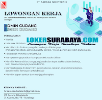 Loker Surabaya Terbaru di PT. Sarana Nikoteknik Oktober 2019