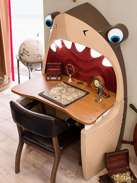 Pirate Shark Kids Desk is Unique Desk That Look Like Someone Get Eaten Up By Giant Shark