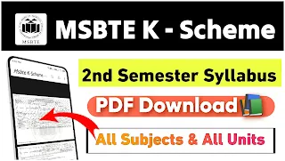 MSBTE K Scheme Syllabus for 2nd Semester All Subjects & Branch