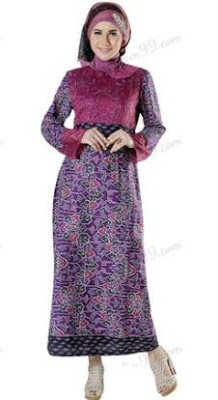 Model Baju Dress muslim batik terbaru