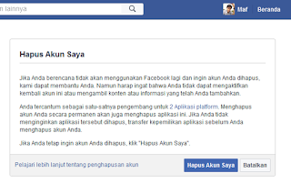 CARA MENGHAPUS AKUN FACEBOOK SENDIRI SECARA PERMANEN