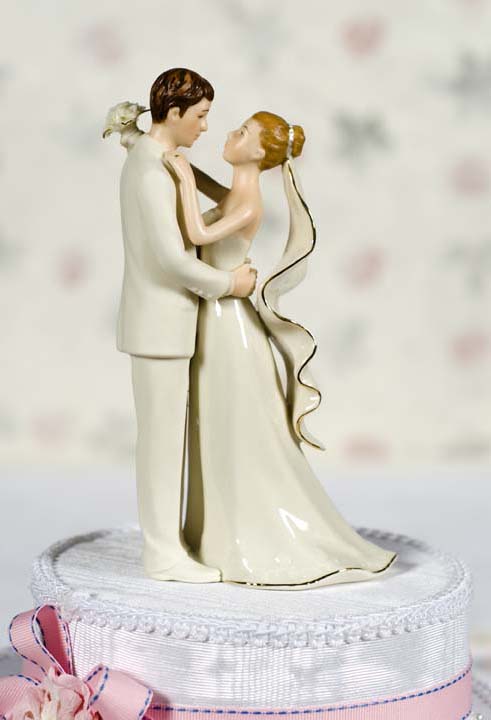 Unique Kissing Couple Wedding Cake Topper