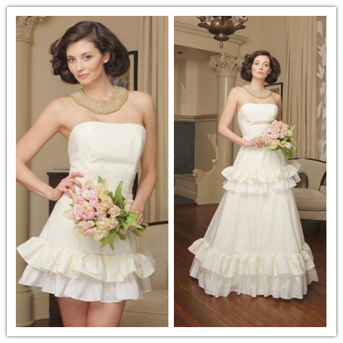 2 in 1 wedding dress long to short