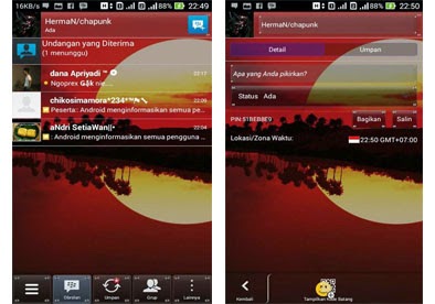 BBM Mod Tema Sunset Transparant Versi 2.5.0.32
