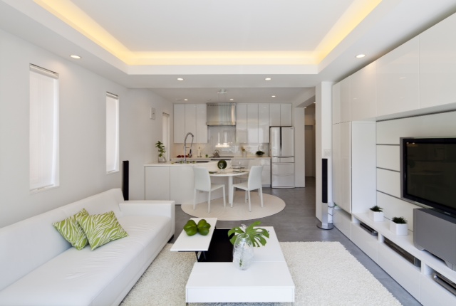 Minimalist white living room